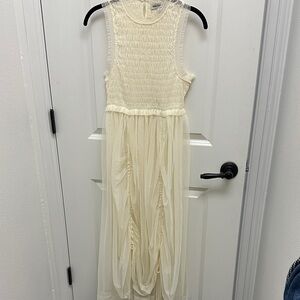 Cream Sleeveless Maxi Dress